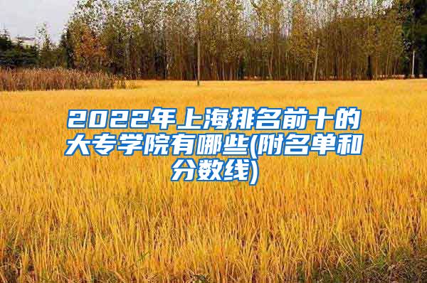 2022年上海排名前十的大专学院有哪些(附名单和分数线)