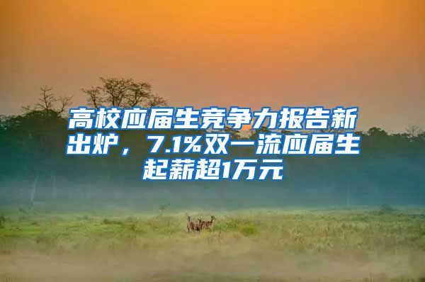 高校应届生竞争力报告新出炉，7.1%双一流应届生起薪超1万元