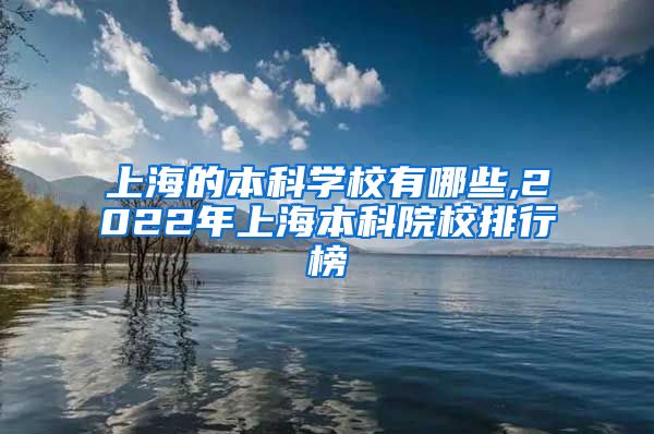 上海的本科学校有哪些,2022年上海本科院校排行榜