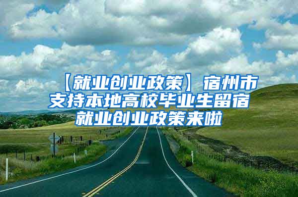 【就业创业政策】宿州市支持本地高校毕业生留宿就业创业政策来啦