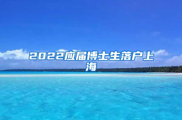 2022应届博士生落户上海