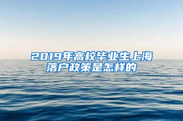 2019年高校毕业生上海落户政策是怎样的