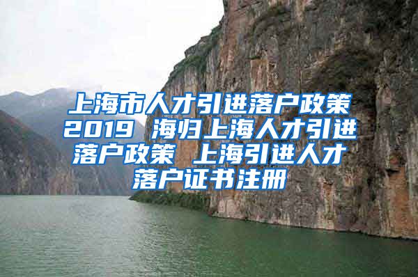 上海市人才引进落户政策2019 海归上海人才引进落户政策 上海引进人才落户证书注册