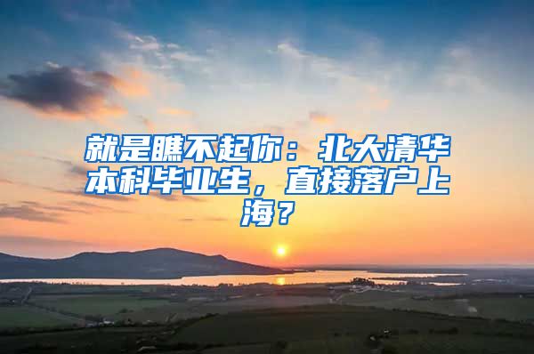 就是瞧不起你：北大清华本科毕业生，直接落户上海？