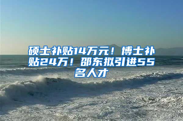 硕士补贴14万元！博士补贴24万！邵东拟引进55名人才