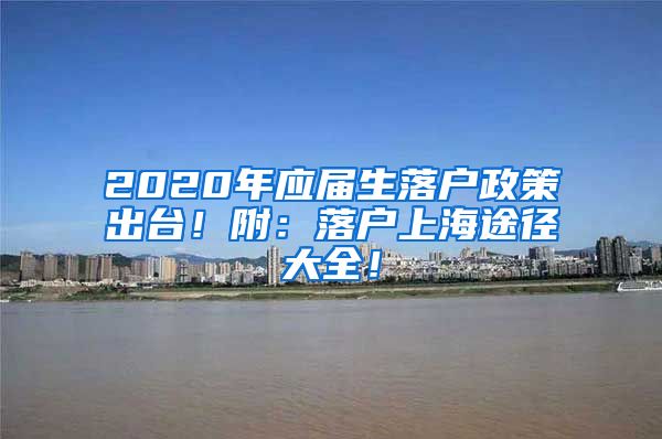 2020年应届生落户政策出台！附：落户上海途径大全！