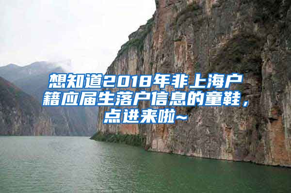 想知道2018年非上海户籍应届生落户信息的童鞋，点进来啦~