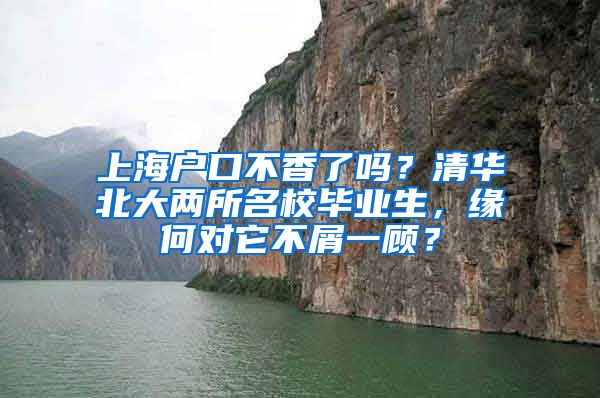 上海户口不香了吗？清华北大两所名校毕业生，缘何对它不屑一顾？