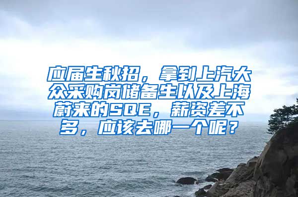 应届生秋招，拿到上汽大众采购岗储备生以及上海蔚来的SQE，薪资差不多，应该去哪一个呢？