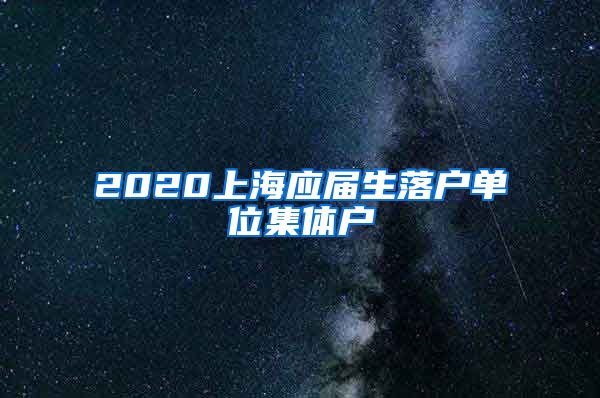 2020上海应届生落户单位集体户