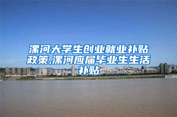 漯河大学生创业就业补贴政策,漯河应届毕业生生活补贴