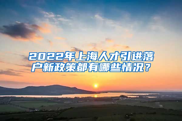 2022年上海人才引进落户新政策都有哪些情况？