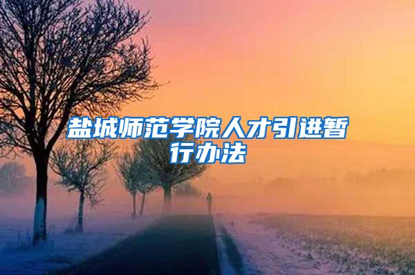 盐城师范学院人才引进暂行办法