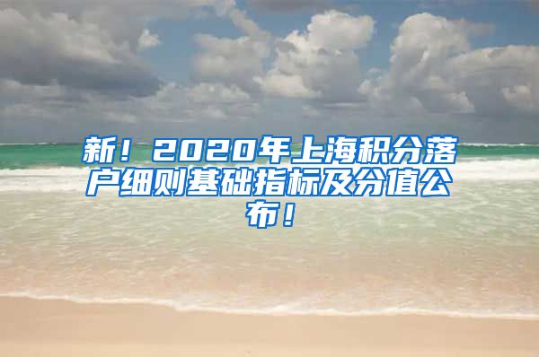 新！2020年上海积分落户细则基础指标及分值公布！