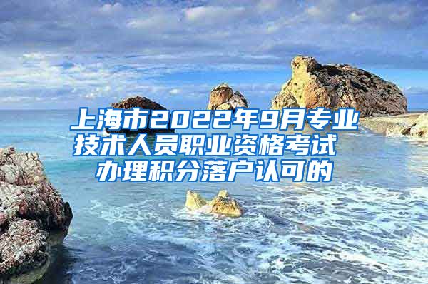 上海市2022年9月专业技术人员职业资格考试 办理积分落户认可的