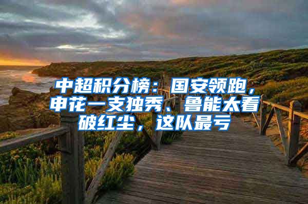 中超积分榜：国安领跑，申花一支独秀、鲁能太看破红尘，这队最亏