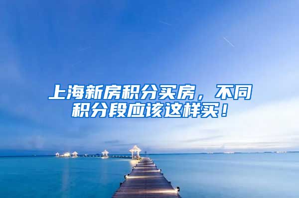 上海新房积分买房，不同积分段应该这样买！