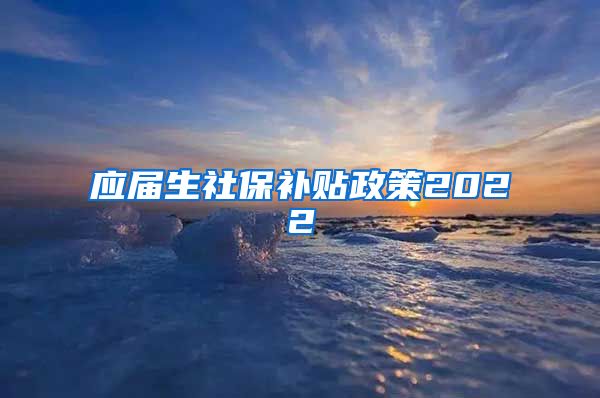 应届生社保补贴政策2022