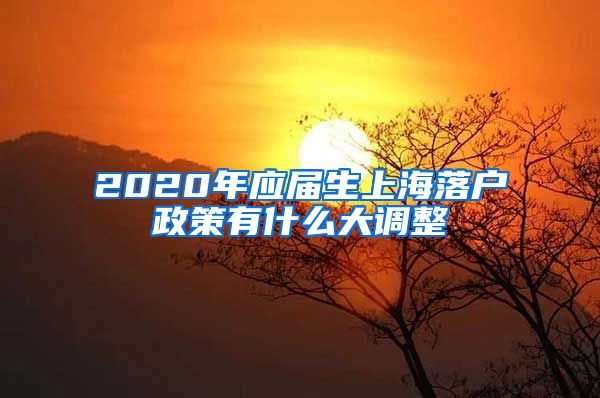 2020年应届生上海落户政策有什么大调整