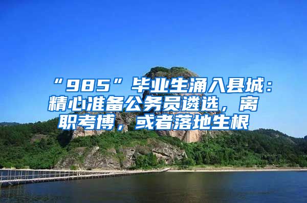 “985”毕业生涌入县城：精心准备公务员遴选，离职考博，或者落地生根