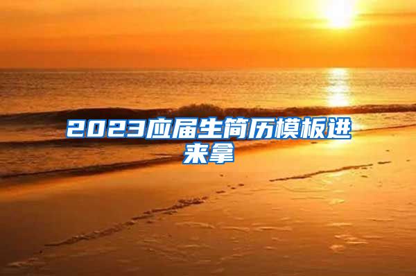 2023应届生简历模板进来拿