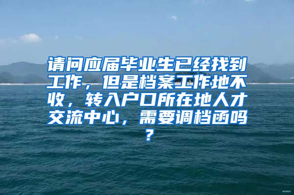 请问应届毕业生已经找到工作，但是档案工作地不收，转入户口所在地人才交流中心，需要调档函吗？