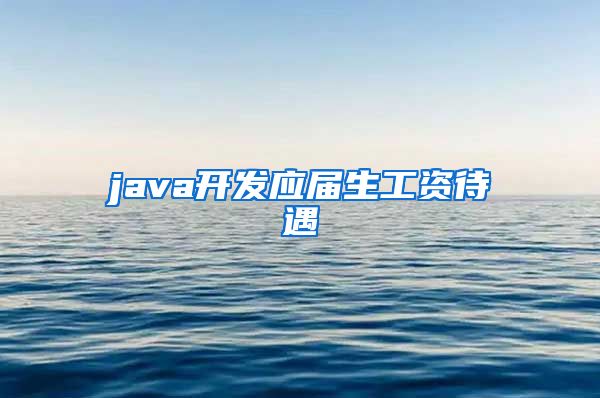 java开发应届生工资待遇