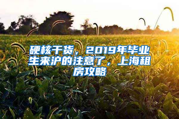 硬核干货，2019年毕业生来沪的注意了，上海租房攻略