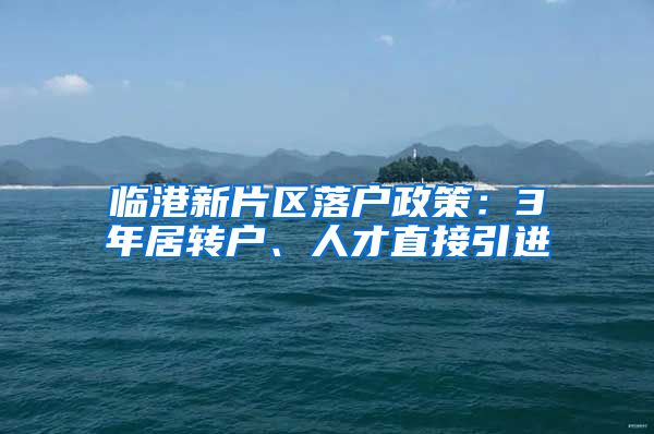 临港新片区落户政策：3年居转户、人才直接引进