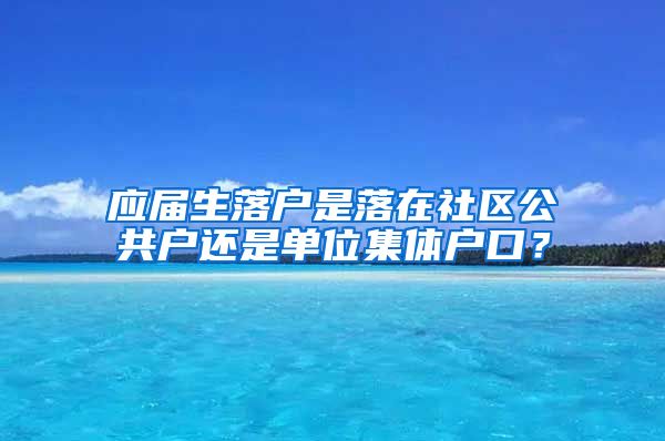 应届生落户是落在社区公共户还是单位集体户口？