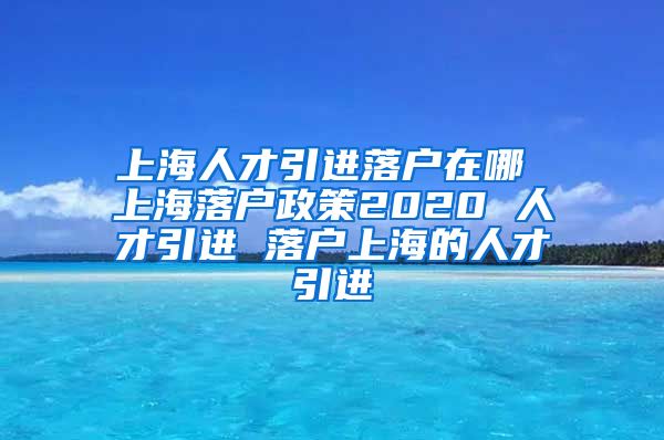 上海人才引进落户在哪 上海落户政策2020 人才引进 落户上海的人才引进