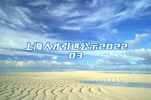 上海人才引进公示202203