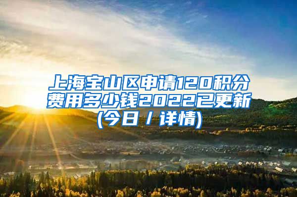 上海宝山区申请120积分费用多少钱2022已更新(今日／详情)