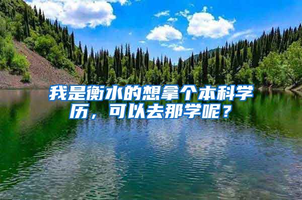 我是衡水的想拿个本科学历，可以去那学呢？