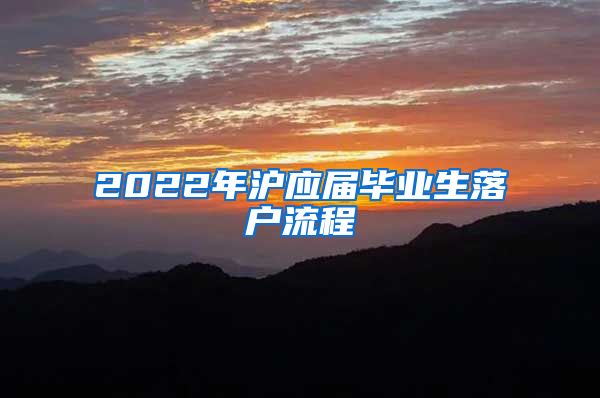 2022年沪应届毕业生落户流程