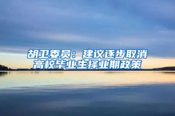 胡卫委员：建议逐步取消高校毕业生择业期政策