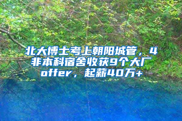 北大博士考上朝阳城管，4非本科宿舍收获9个大厂offer，起薪40万+