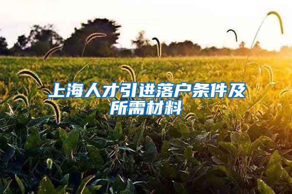 上海人才引进落户条件及所需材料