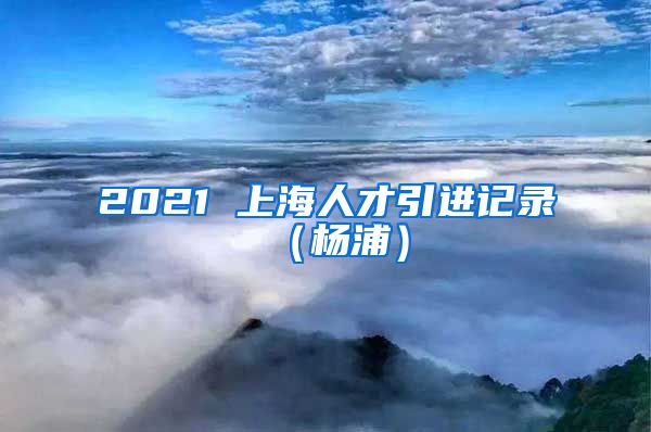 2021 上海人才引进记录（杨浦）