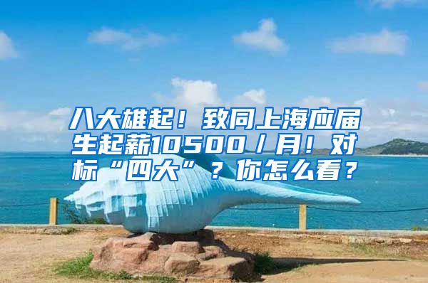 八大雄起！致同上海应届生起薪10500／月！对标“四大”？你怎么看？