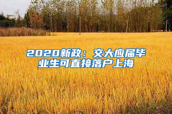 2020新政：交大应届毕业生可直接落户上海