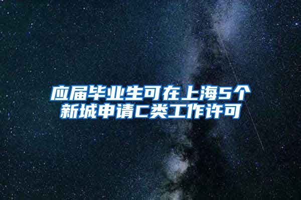 应届毕业生可在上海5个新城申请C类工作许可