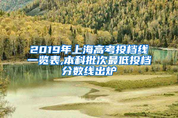 2019年上海高考投档线一览表,本科批次最低投档分数线出炉