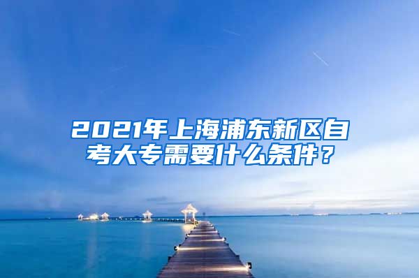 2021年上海浦东新区自考大专需要什么条件？