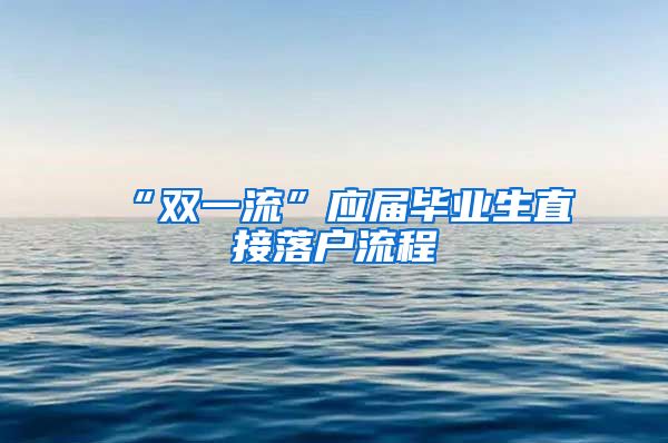 “双一流”应届毕业生直接落户流程