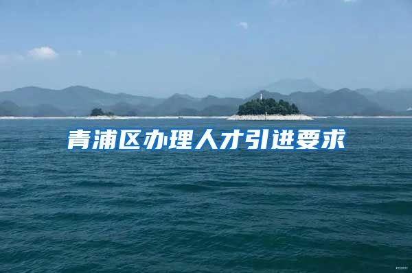 青浦区办理人才引进要求