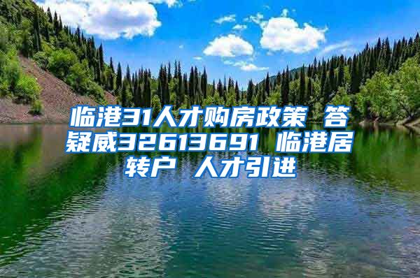 临港31人才购房政策 答疑威32613691 临港居转户 人才引进