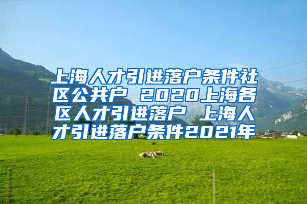 上海人才引进落户条件社区公共户 2020上海各区人才引进落户 上海人才引进落户条件2021年