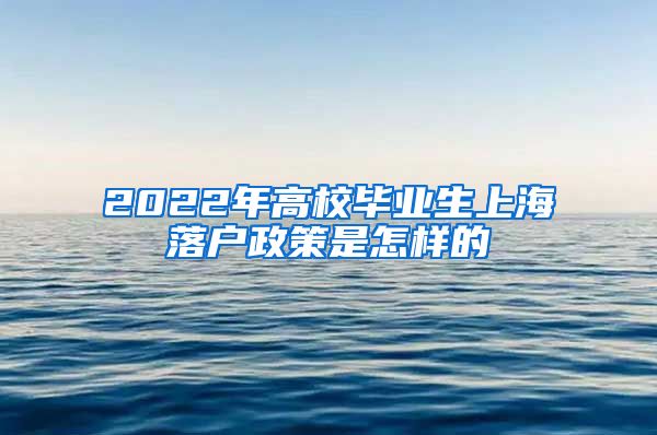 2022年高校毕业生上海落户政策是怎样的