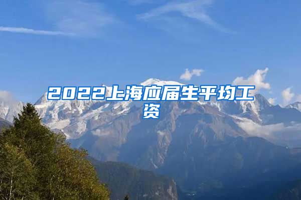 2022上海应届生平均工资